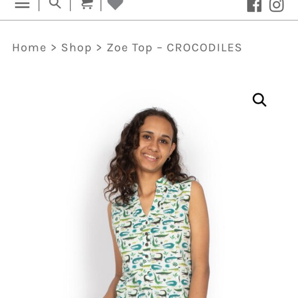 OM (Australian Brand) playful croc top. Sleeveless size 12/ Zoe top - Picture 14 of 14